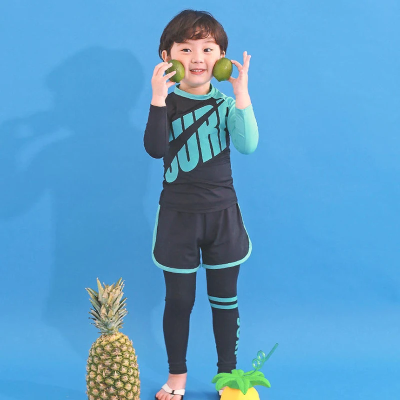 2023 new kids long sleeve swimsuit boy ins wind split girl little boy foreign air girl swimsuit wetsuit