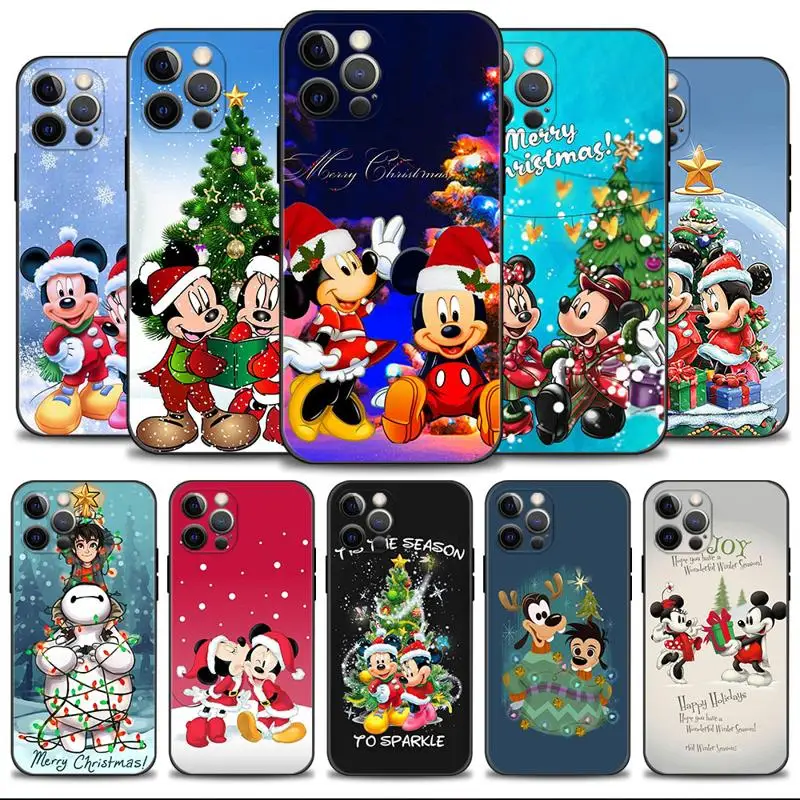Custodia Per Telefono Disney Mickey Minnie Merry Christmas Tree Per Iphone 15 11 14 13 12 Pro Max 13 12 Mini Xs Max Xr X 7 8 Plus Cover