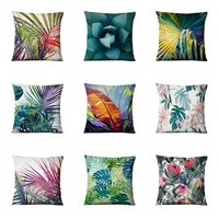 Green Plant Printed Cushion Decorative Pillow Tropical Palm Leaf  Home Pillow Decoration Almofadas Decorativas Para Sofa 45*45cm 1