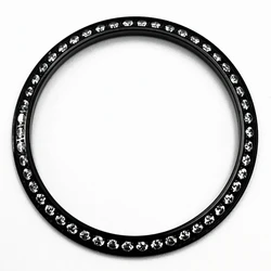 Gemstone Outer Ring High-Quality Stainless Steel Watch Bezel for Fit 39mm Case (Black)