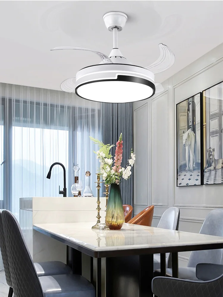 110V Or 220V Invisible Ceiling Fan Lamps Bedroom Living Room Dining Room Study LED Modern And Minimalist Home Pendant Light