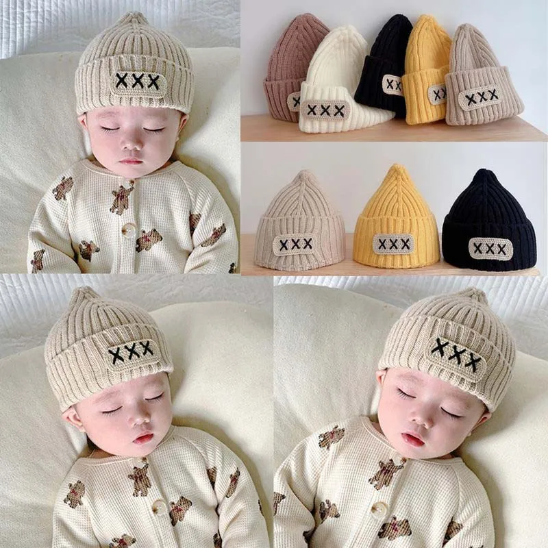 Newborn Baby Knit Hat 2023 Autumn Winter Kids Beanie Cap For Girls Boys Soft Infant Baby Bonnet Cap Kids Accessories