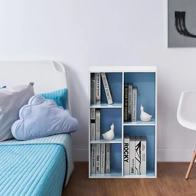 

Furinno Luder 5-Cube Reversible Open Shelf, White/Light Blue