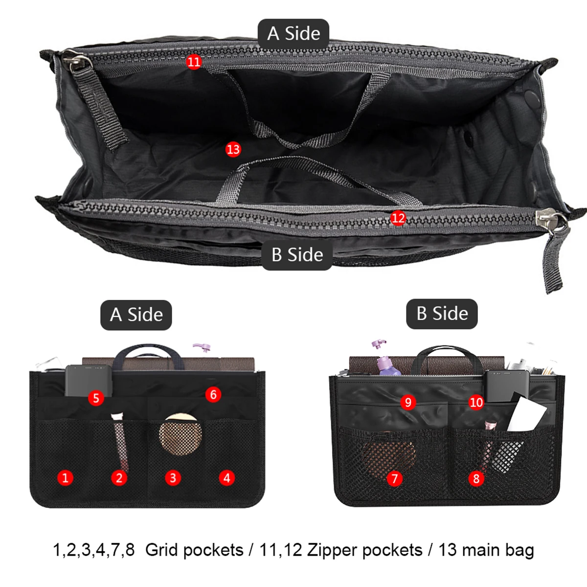 Fangoo 10 Pezzi Divisori per Borse Armadio Organizer Borse Organizer