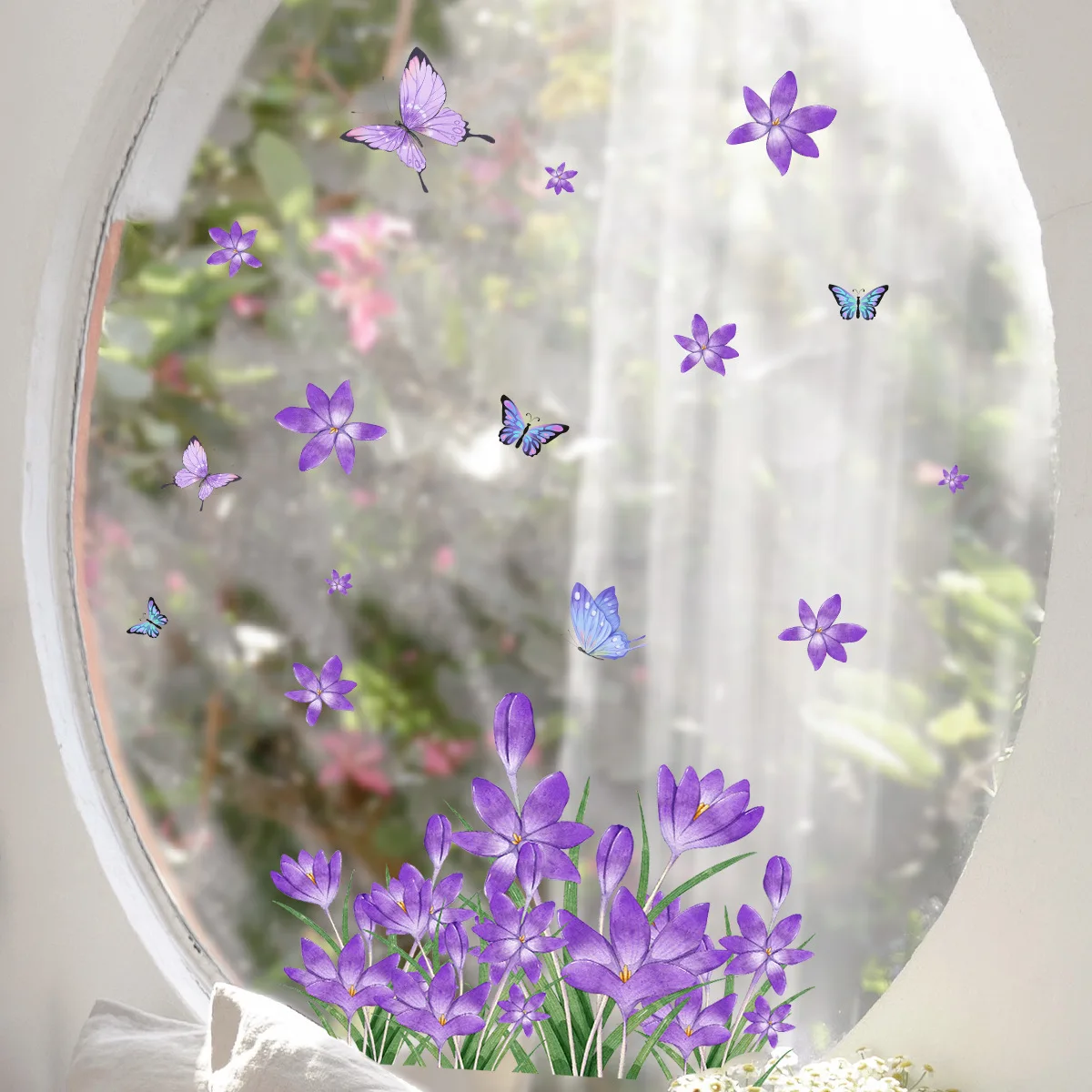 

Butterfly and Floral Pattern Wall Sticker Home Decor Background Wall Decoration Beautification 1Pc