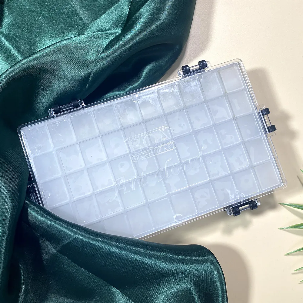SeamiArt 50 Grids Plastic Airtight Pigment Palette Multi-function Moisturizing Watercolor Painting Box for Art Supplies 3