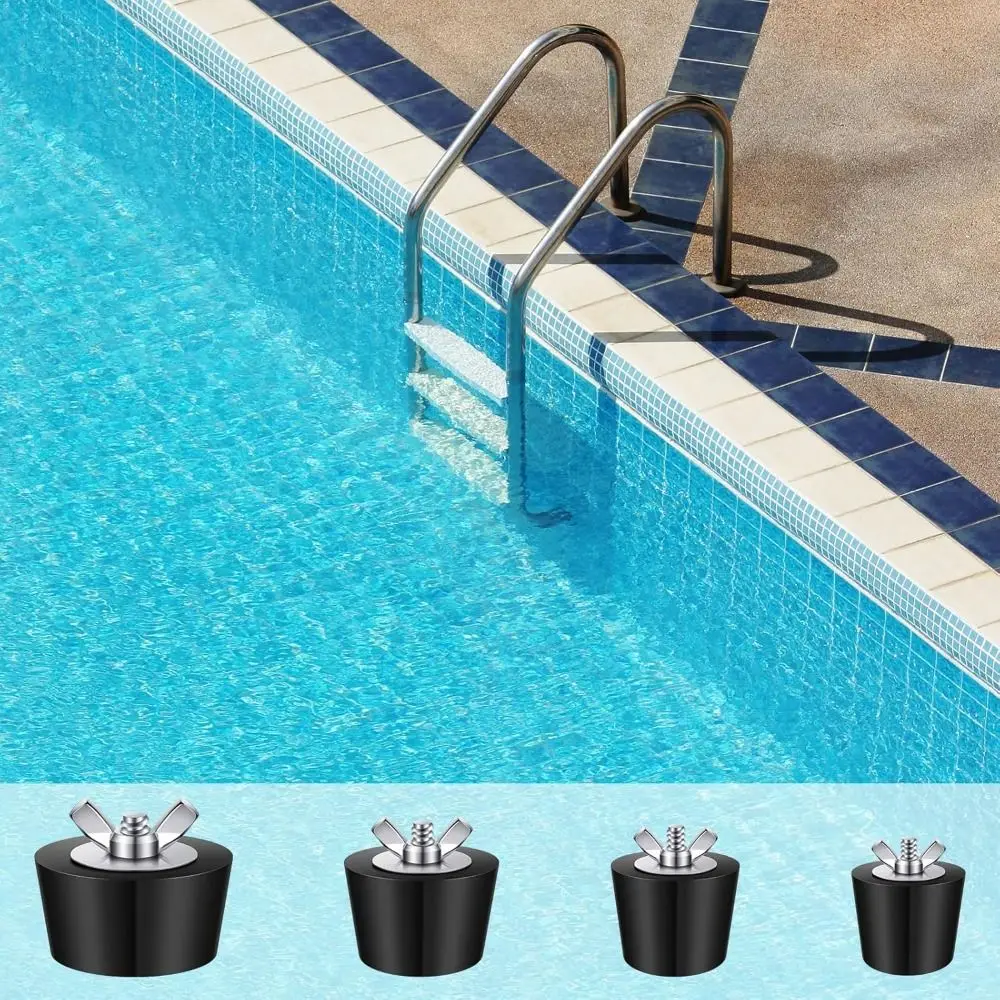 New Rubber Pool Winterizing Plug With Stainless Steel Screw Black Winter Expansion Plug Swimming Pool Fittings