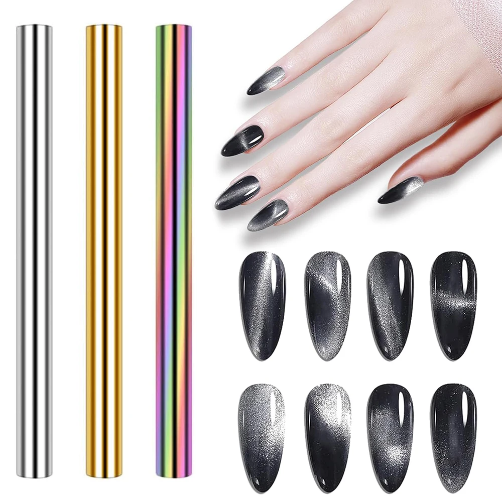 DIY Nail Art Magnetic Stick For Cat Eye Glue Tool Gold Band Stick Large Magnet Cylinder Super Strong Iron Suction Stone