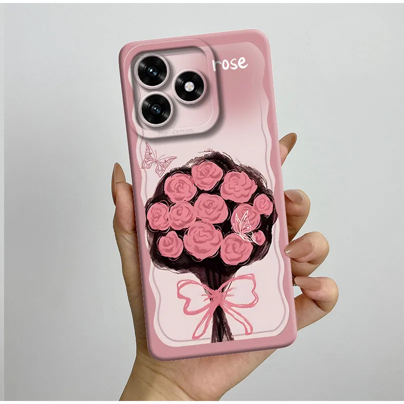 Aesthetic Butterfly Flower Liquid Silicone Shockproof Phone Case