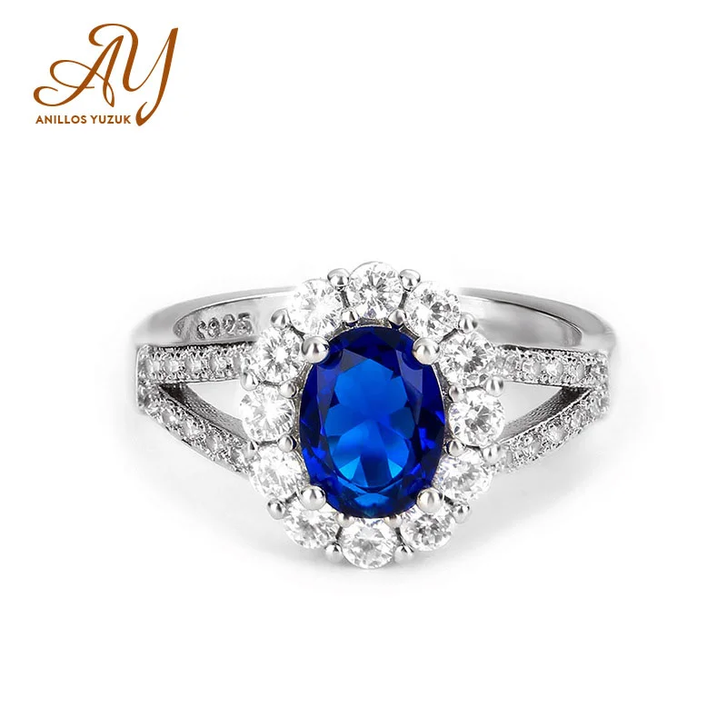 Женские синие кольца Anillos Yuzuk ювелирные изделия из горячего серебра кольцо с