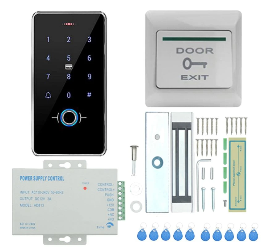 Fingerprint Access Control Door Lock system Touch Keypad 180KG Electric Strike Locks