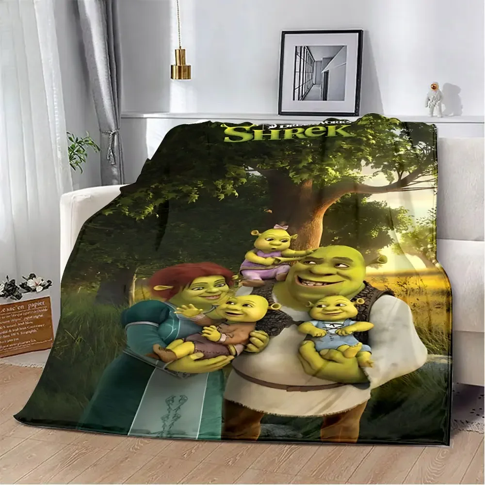 Cartoon Funny S-Shreks Printed Blanket Picnic Blankets Warm Blanket Soft and Comfortable Blanket Home Travel Birthday Gift 6
