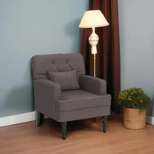 2 – Upholstered Accent Chairs with Lumbar Pillow 5