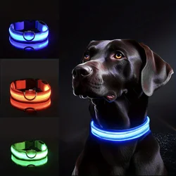 Luminous Geometric Dog Collar - Reflective, Durable, Battery-Powered Safety - M (Yellow)