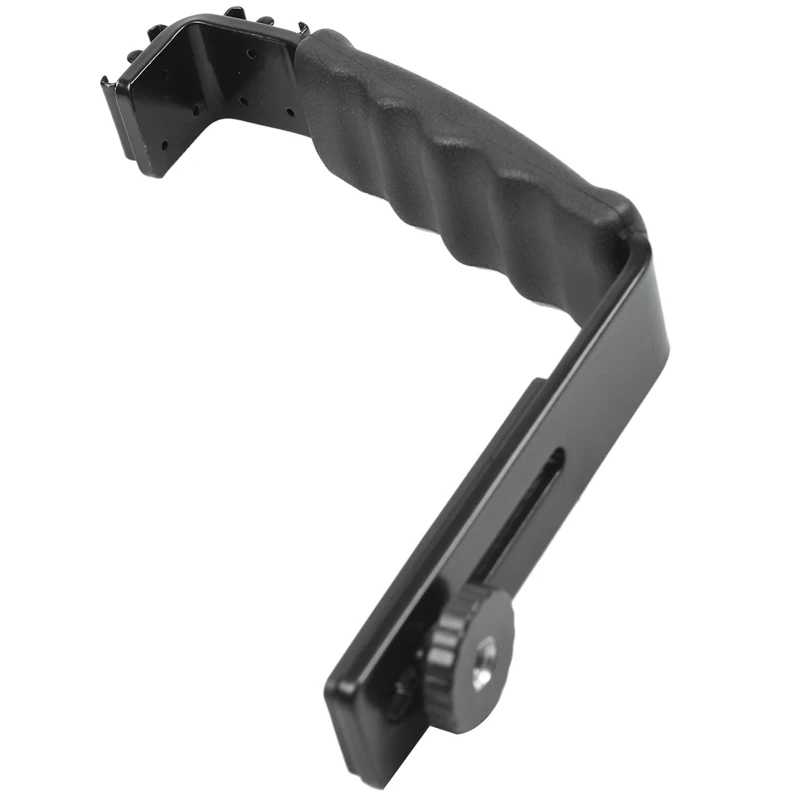 N75R-2X Photo Flash Video Camera Grip Handle L Handle With 2 Standard Side Hot Shoe Mount The Holder Dslr