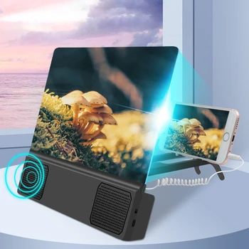 Amplificador de Pantalla para Teléfono Móvil con Altavoz, Lupa de Video, Soporte Plegable 2