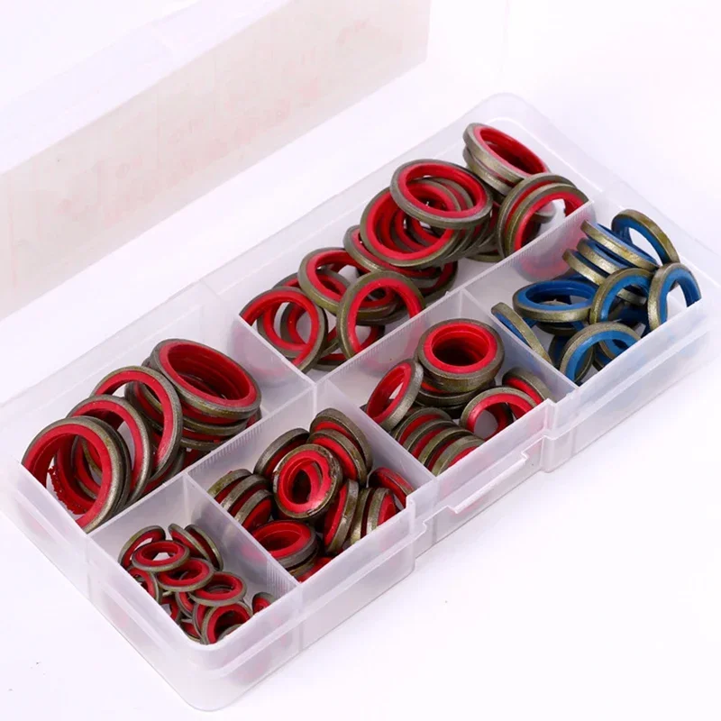 Description Picture 5 of item100/245pcs High Press Hydralic Rubber Oil Pip Bonded Washer NBR Metal Seal Ring Drain Plug Gasket Fit Combined Sealing Set