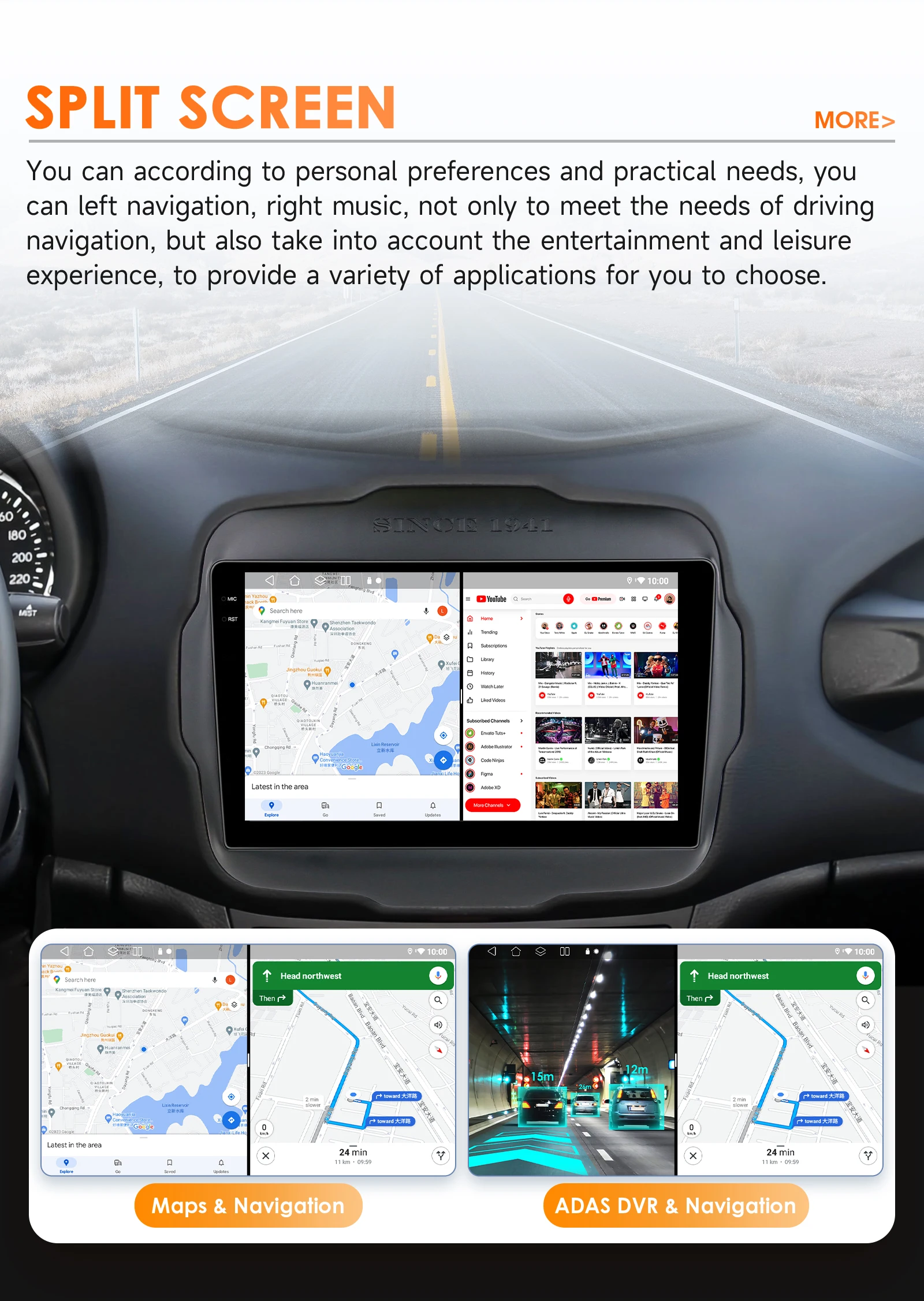 9" Hizpo 2Din Android14 Autoradio für Jeep Renegade 2016 - 2020 GPS RDS DSP 4G BT Android Auto CarPlay Snapdragon 6115 360 ° CAM – Detail 39