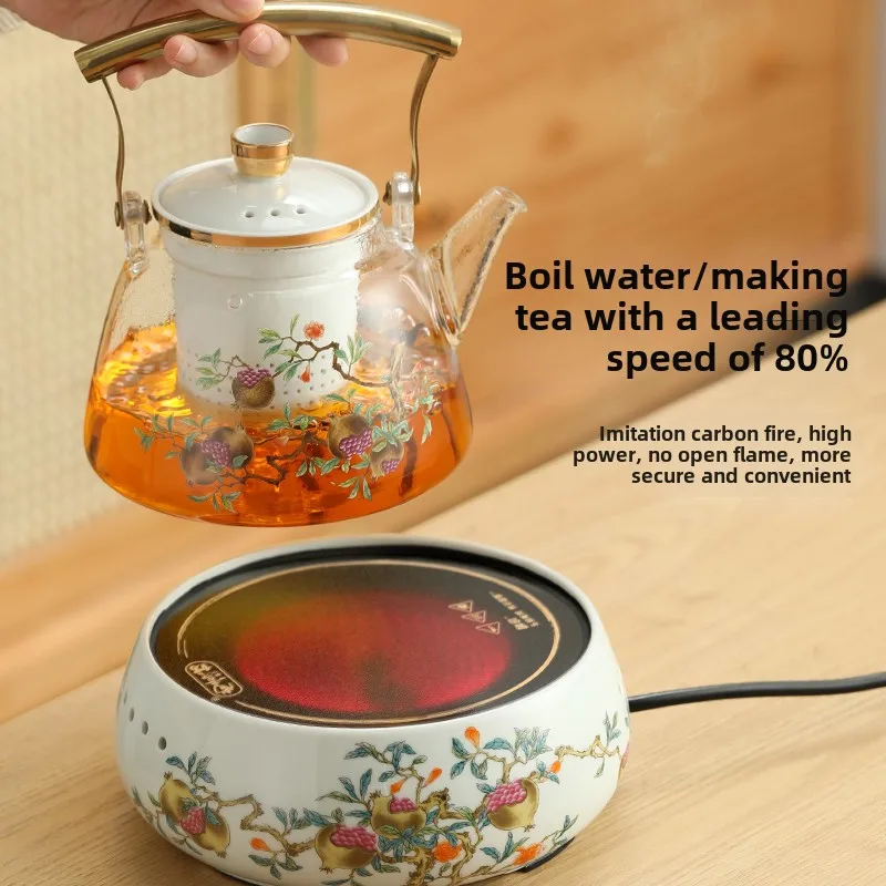 220V Electric Tea Stove with 1000ML Glass Tea Boiler for Home Use Including electric ceramic stove