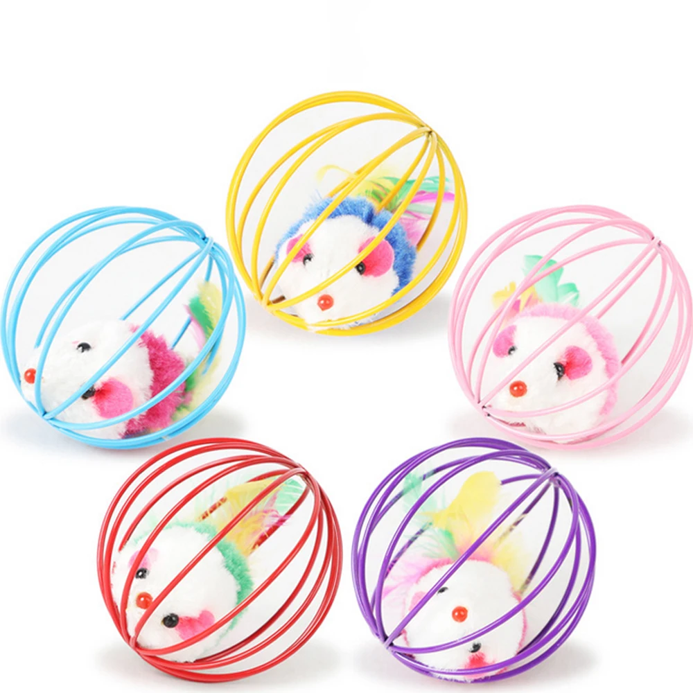 Cartoon Pet Cat Toy Stick Feather Rod Mouse Toy with Mini Bell Cat Catcher Teaser Interactive Cat Toy Kitten Funny Toy Supplies 