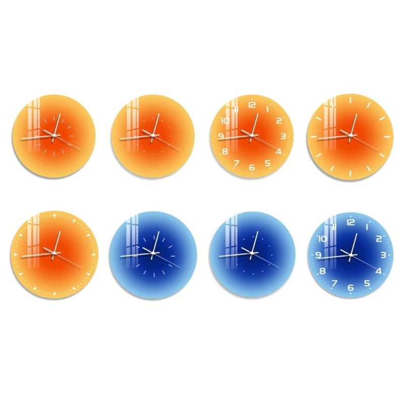 

H55A креативные градиенты закат стеклянные настенные часы простые художественные часы украшения дома настенные подвесные часы