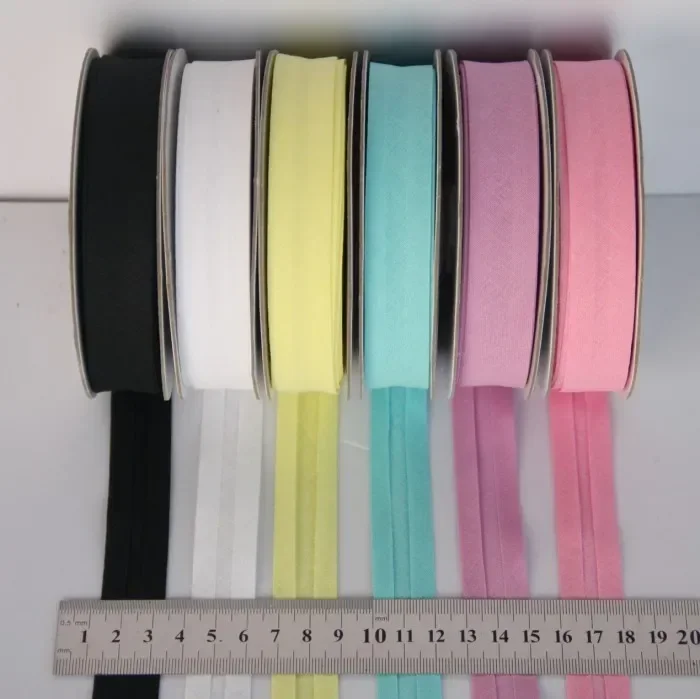 Cotton Bias Tape,size: 20mm, Width:3/4",12 Color.25yds Fold Tape,DIY Material s,solid Color