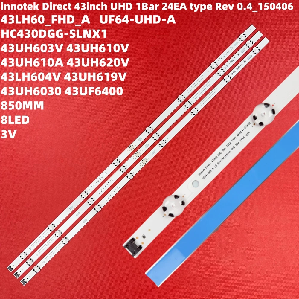 Kit 3 Barras De Led Lc43490058a Tv Lg 43lj5500, 43lj551c