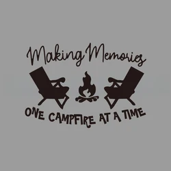 Campfire Memories: Creative & Humorous Stickers for Cartoon Enthusiasts - Premium Car Decor (Black)