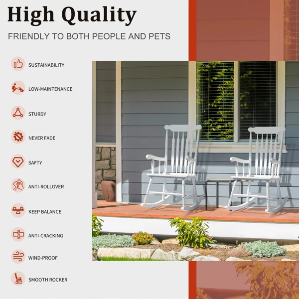 白色 杨木 温莎 木摇椅-25