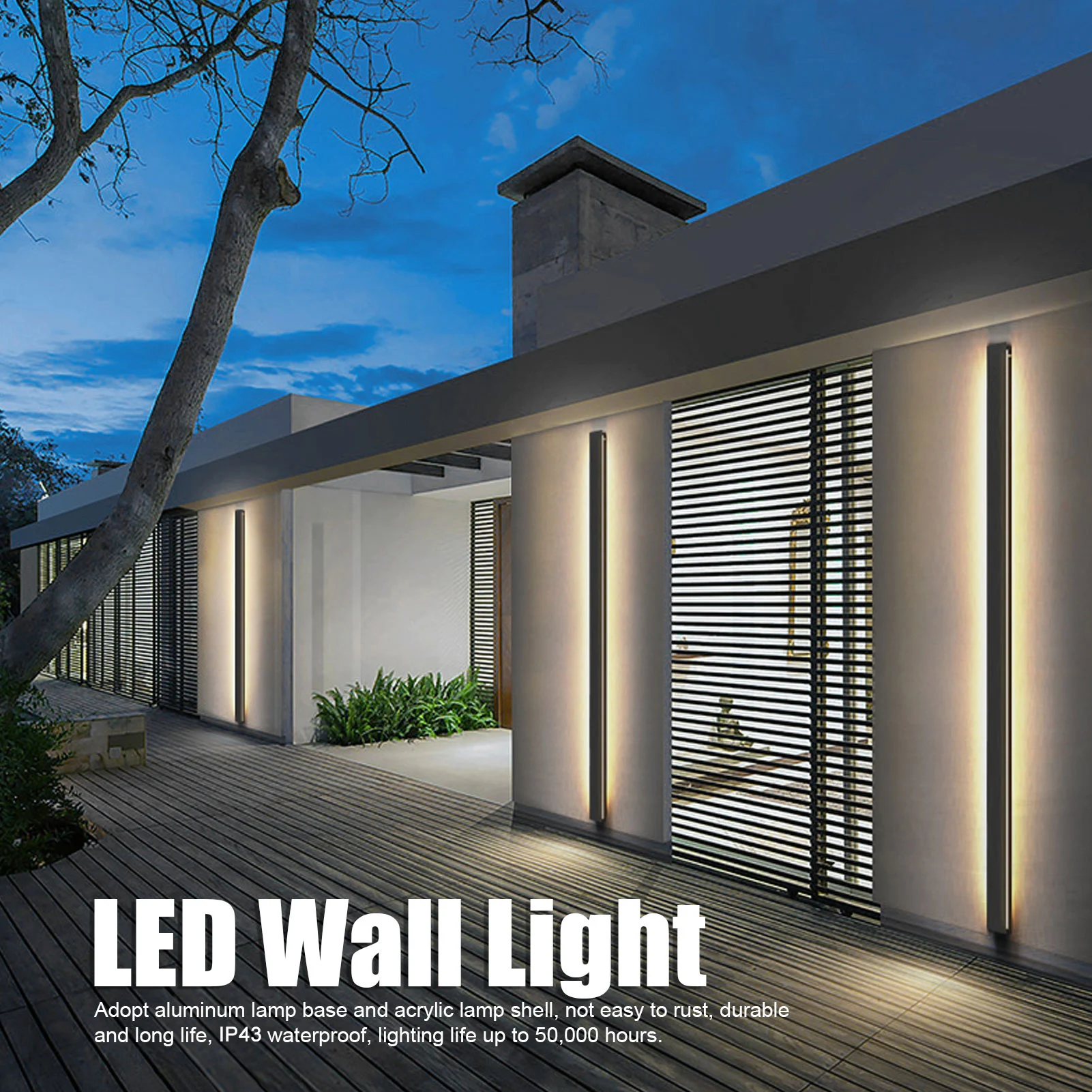 Lámpara de Pared LED Moderna y Portátil, IP43 Impermeable, para Jardín, Patio, Pasillo