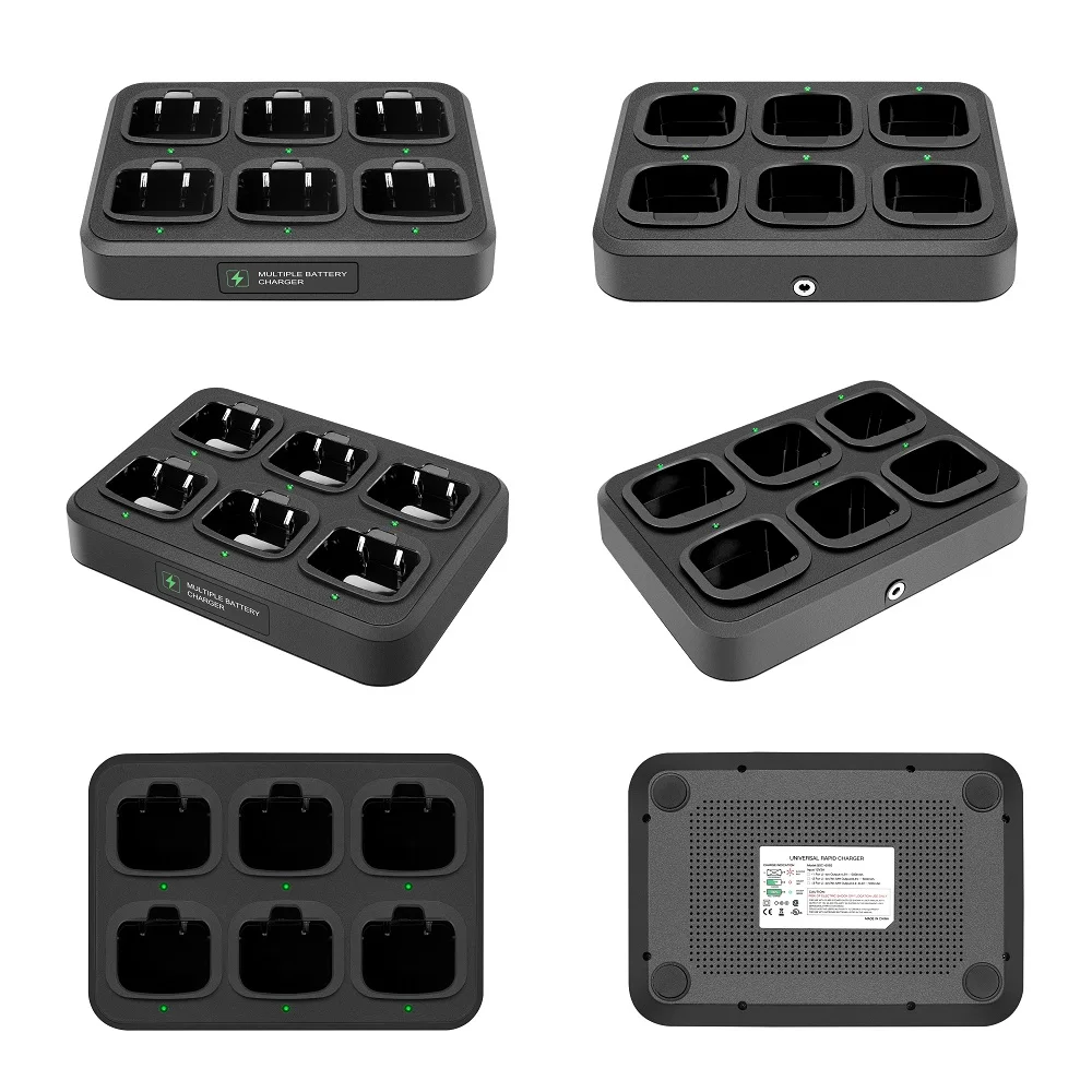 6-Way Multi-Functional Charger Adapter Rapid Charging for VX-168 VX-418 VX-428 Walkie Talkie Two Way Radio