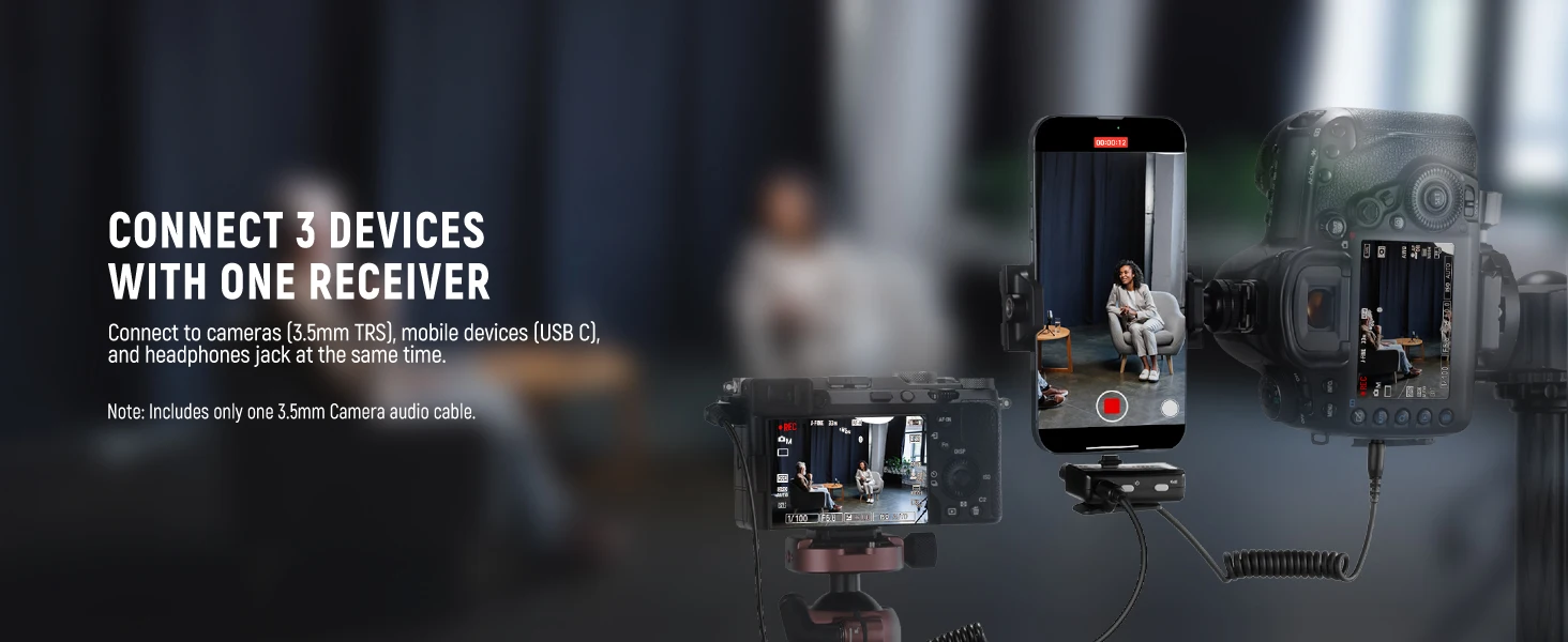 Neewer CM28 Wireless Lav Mic w/Charging Case, Noise Canceling 4GB 9Hrs 48KHz/16B