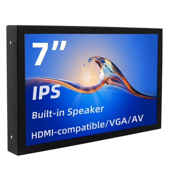 Display portatile da 7 pollici IPS 1024x600 LCD Ingresso VGA AV compatibile HDMI DC Tipo C Alimentazione per PC Laptop Fotocamera TV Box Schermo DVD 1