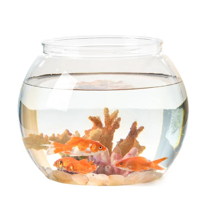 Portable Round Fish Bowl Small Aquariums fish aquarium For Small Ornamental Fish And Reptiles High Transparency Glass Good View PET Material