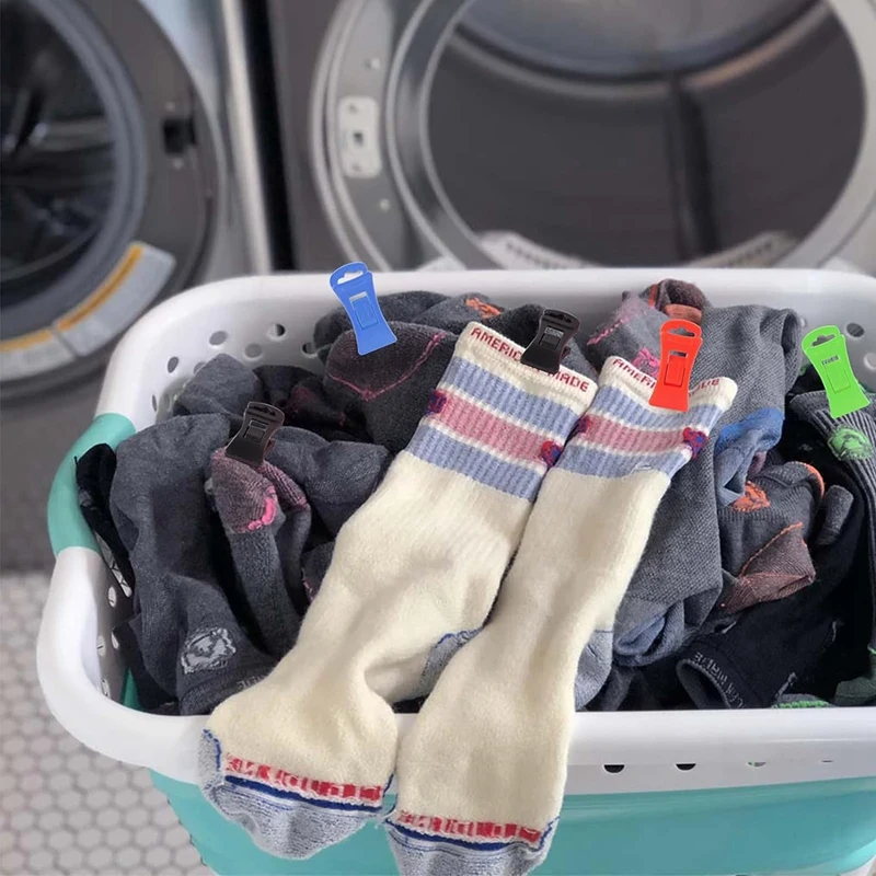 60 Sock Clips for Washing Machine And Dryer Sock Clips With Hooks Sock Holder Directly Into The Drawer Durable