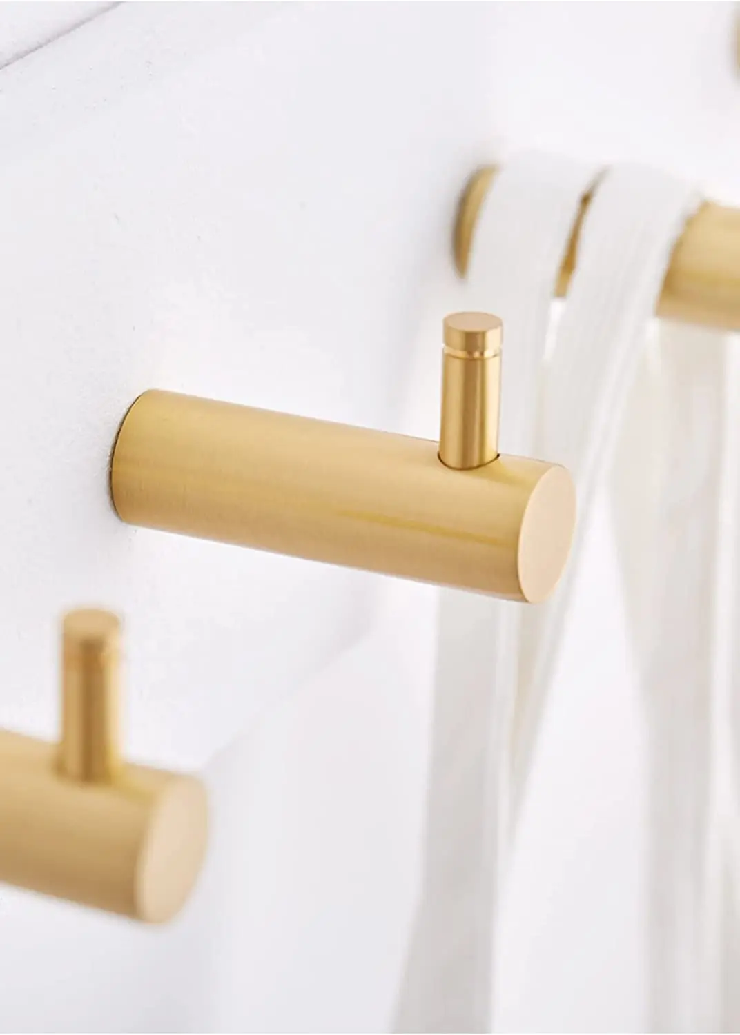 MFYS 1 PC Solid Brass Coat Hooks Wall Mounted Bathroom Hardware Gold