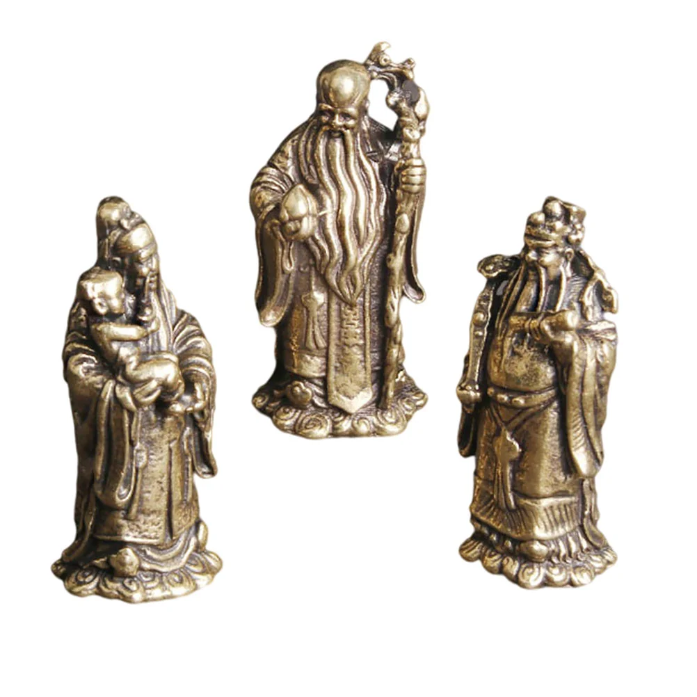 

3Pcs Brass Immortal Ornament Home Desktop Decoration Brass LUK Adorn