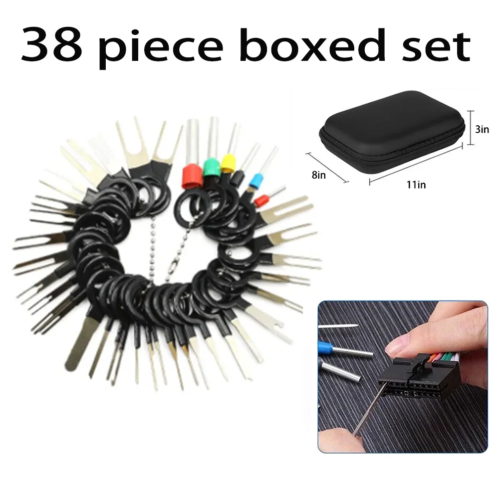 Terminal Removal Kit Car Terminal Extractor Car Repair Tool Terminal Removal Tool Car Terminal Puller Electrical Connector Pin Removal Kit 38pcs Terminal Disassembly Tool