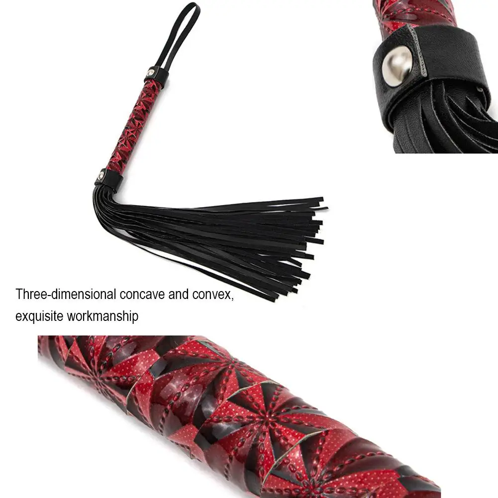 1 Pcs Horse Whip Non Slip Leather Horse Whip Crop Equestrian Cycling Equipment Handle Equestrian Whips Training Riding For Horse 3