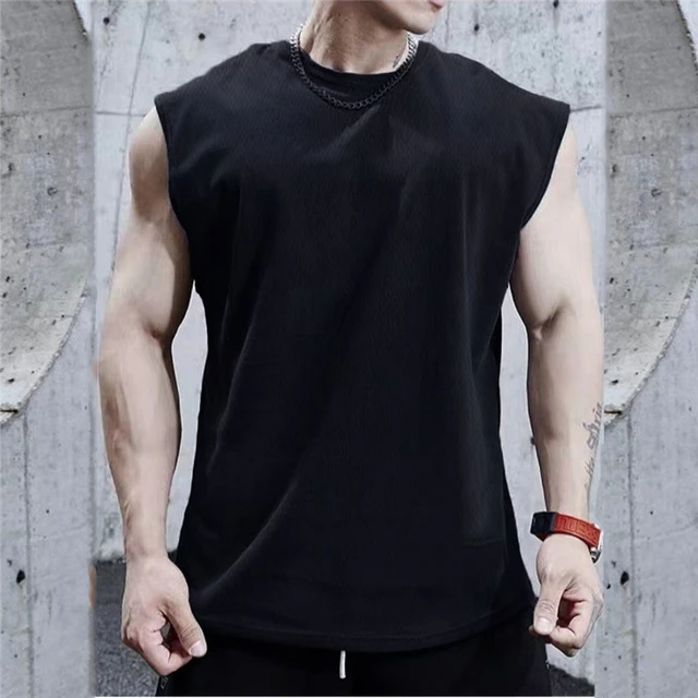 Mesh Sleeveless Muscle T-Shirt for Men