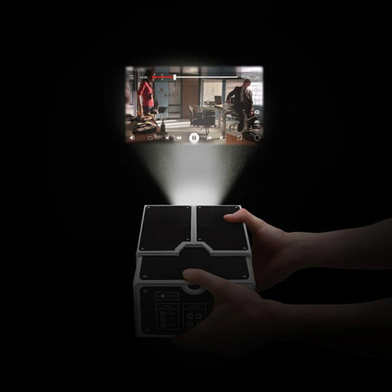 DIY 3D Cardboard Mini Smartphone Projector Novelty Adjustable Mobile Cell Phone Projector Card Board Portable Cinema In A Box