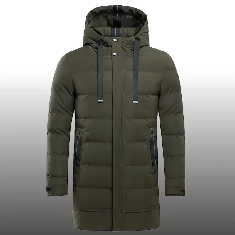 

Men's Winter Thick Warm Jacket Oversized Long Cotton Parka Puffer Outwear Coats Streetweare Male Down Jacket Solid Color
