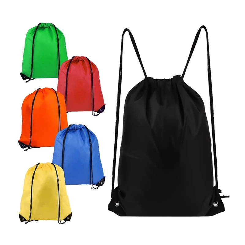 

NEW-6Pcs Drawstring Backpack Drawstring Gym Bags Draw String Bags Drawstring Backpack For Sports, Gym, Travel, Swimming