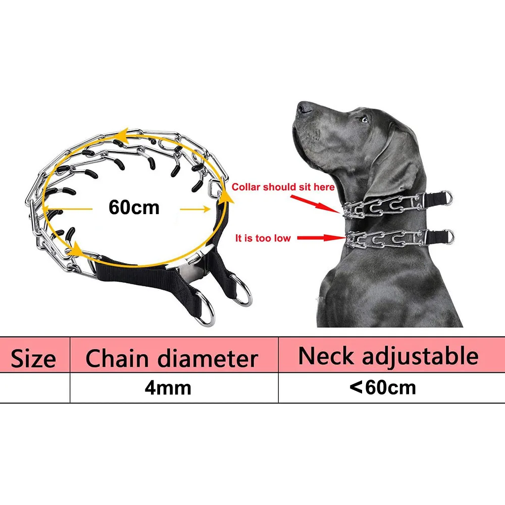 Prong Collar for Dogs Metal Pinch Collar with Stainless Steel