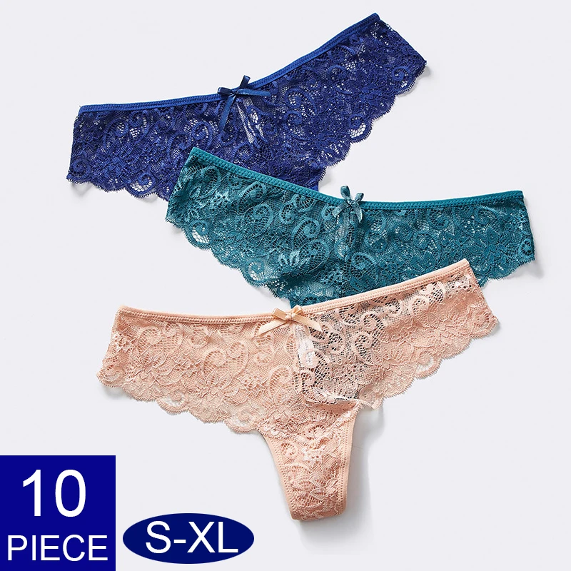 10PcsSetFlowerLaceUnderwearWomenPantiesSXLPlusSizeSexy