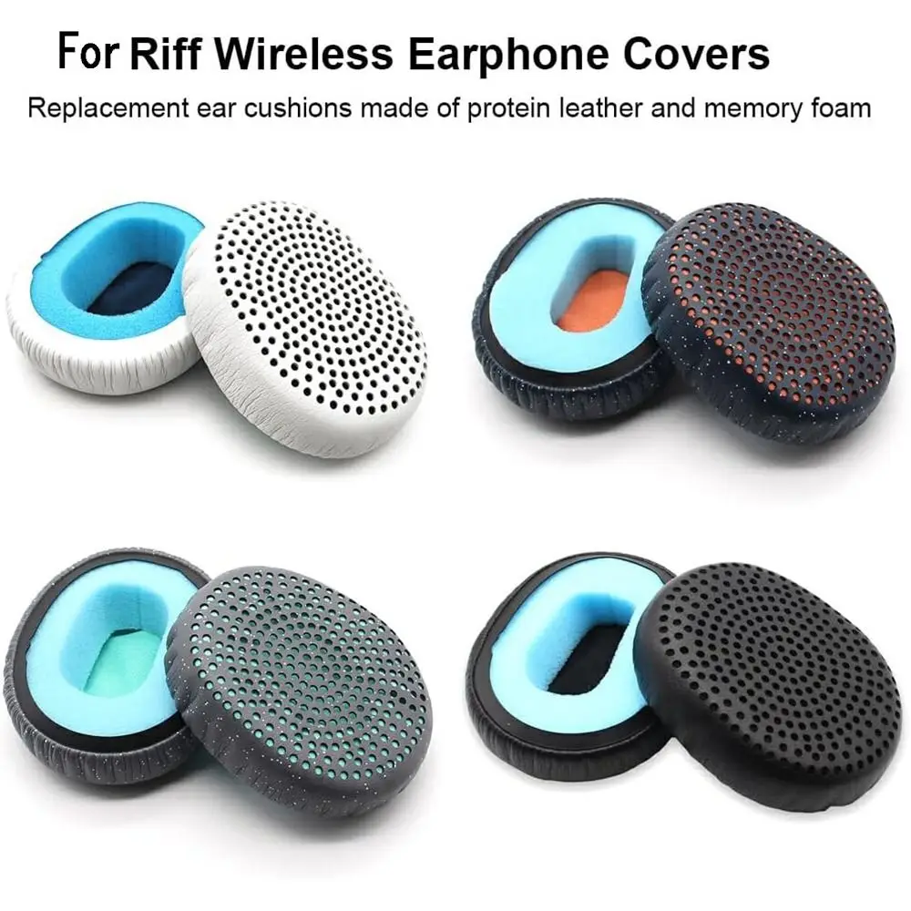 Portable Leather Ear Pads Replacement Sponge Earbuds Cover Soft Ear Cushion for Skullcandy Riff Wireless Headphones Accessories