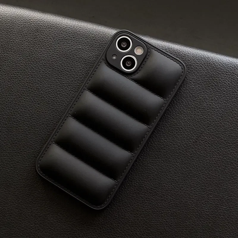 Luxury Down Jacket Silicone Winter Phone Case - Soft Protective Cover