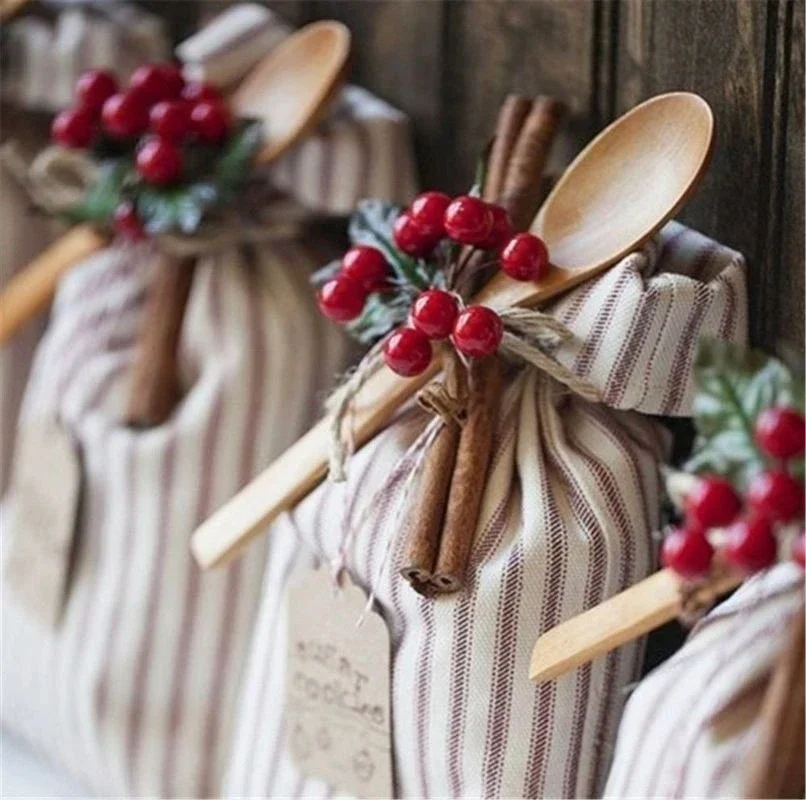 50 Pcs Artificial Berry Pearl Plastic Cherry Christmas Party Decor DIY Craft Gift Party Supplies Wedding Wreath Home Decorations christmas ornaments