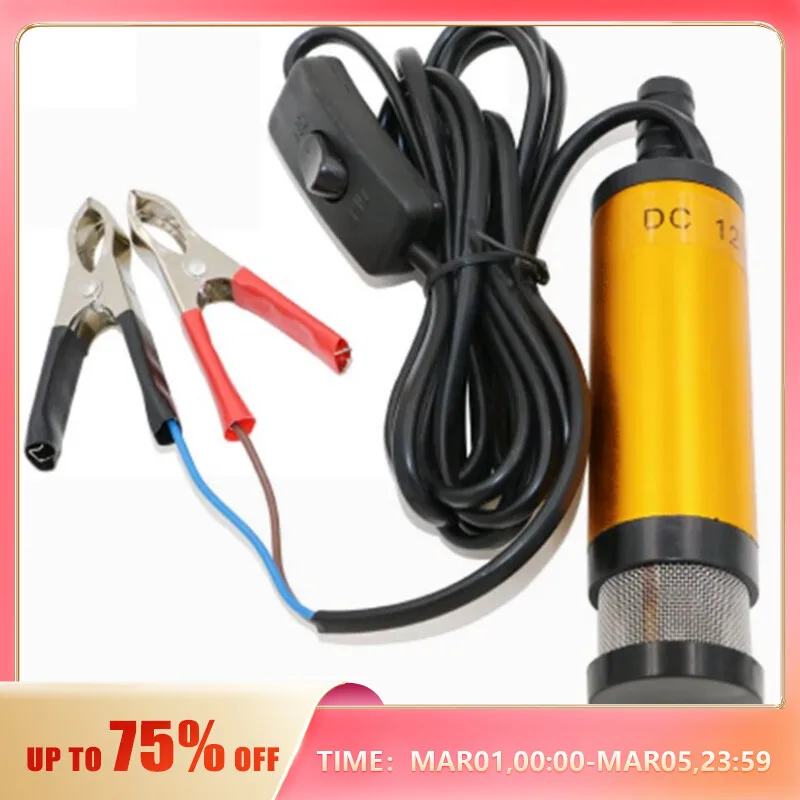 Portable Mini 12V 24V DC Electric Submersible Pump For Pumping Diesel Oil Water Aluminum Alloy Shell 12L/min Fuel Transfer Pump