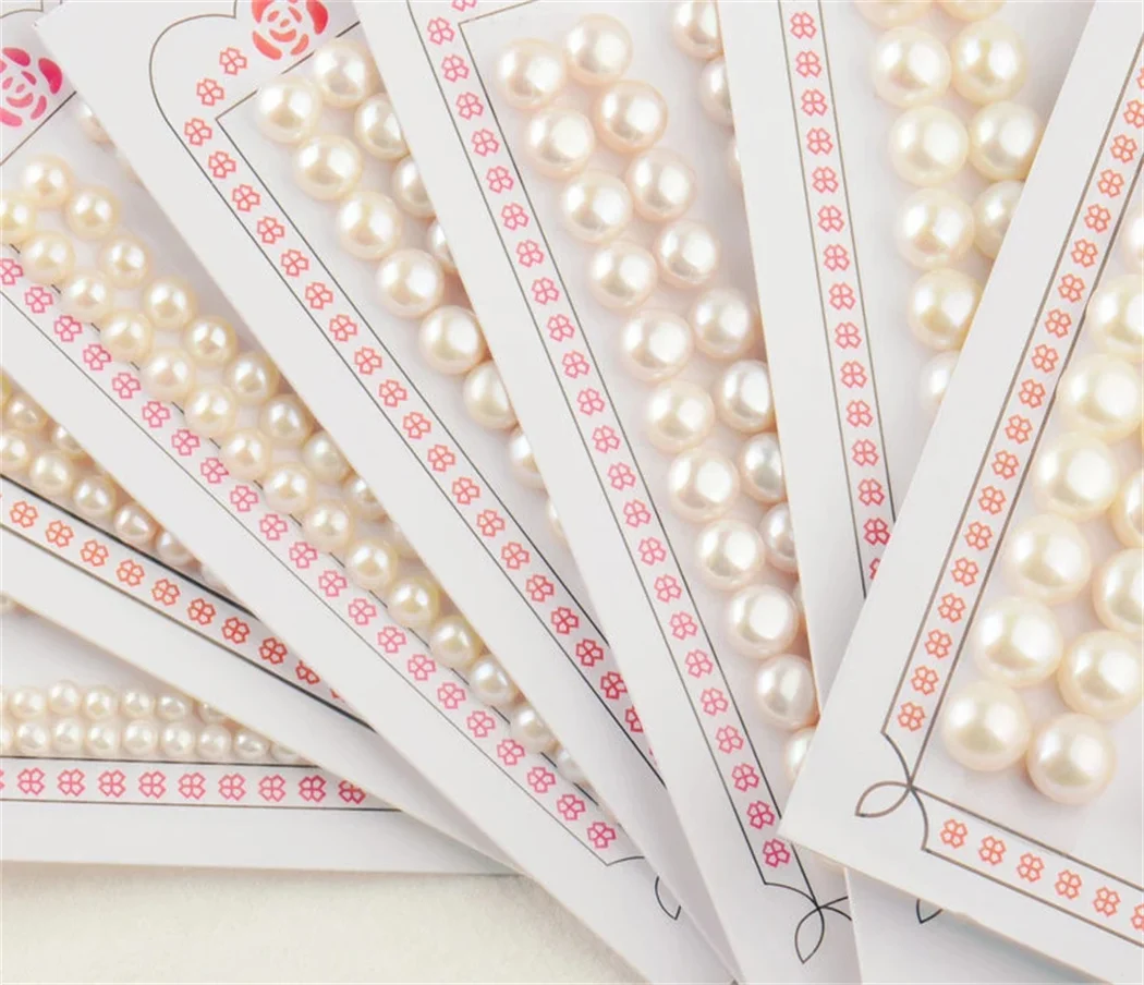 

Half hole AAA Button freshwater pearl 4-4.5 5-4.5 mm wholesale price white/ pink/purple loose pearl